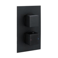 Black 1 Outlet Concealed Thermostatic Shower Valve with Dual Control - Zana