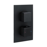 Black 2 Outlet Concealed Thermostatic Shower Valve with Dual Control - Zana