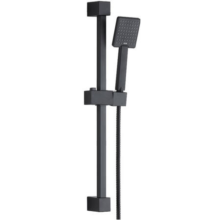 Black Concealed Shower Mixer with Triple Control & Square Ceiling Mounted Head – Zana