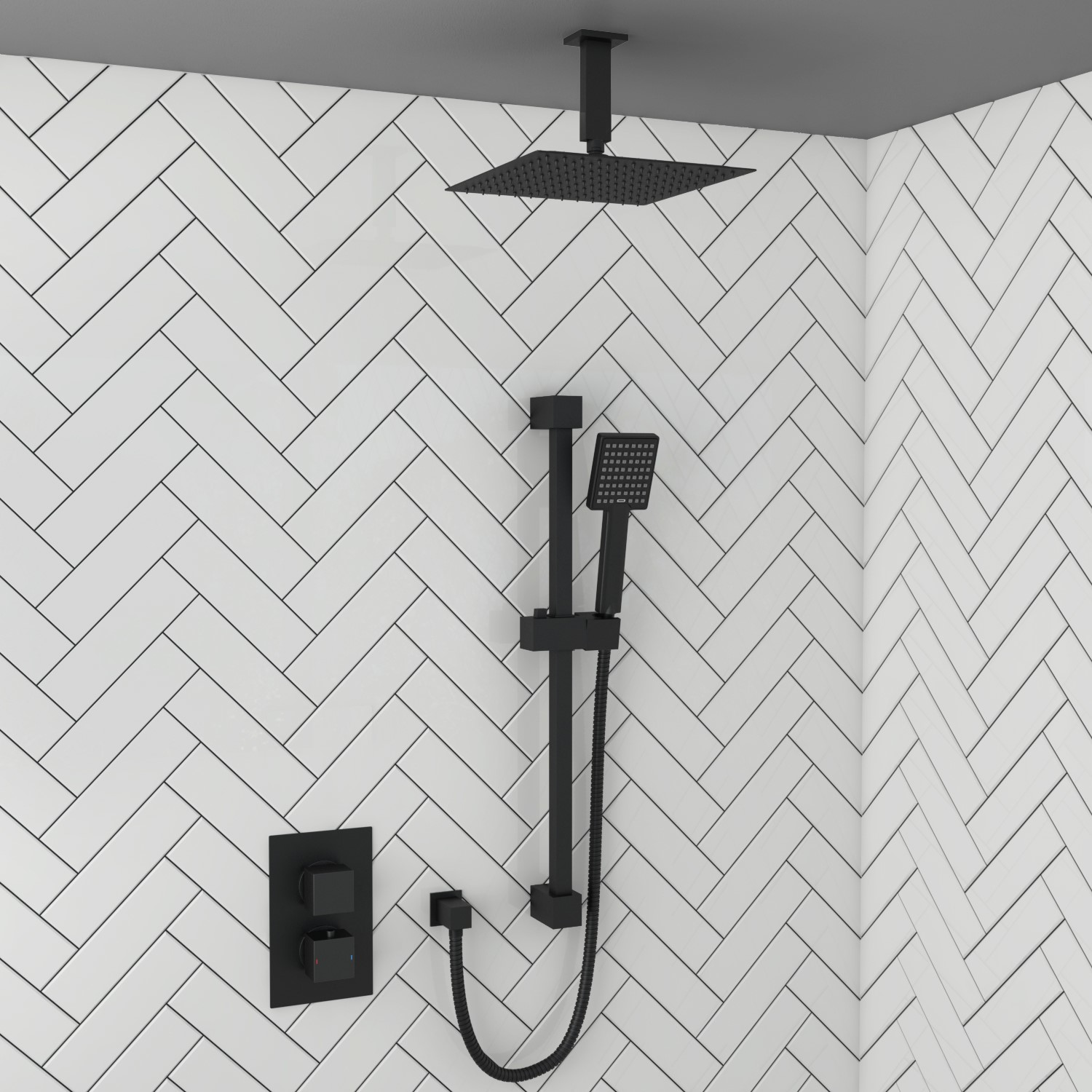 Bath Taps Concealed Shower Mixer Set Wall Mounted Hot And Cold 3 ...