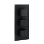 Black Concealed Shower Mixer with Triple Control & Square Ceiling Mounted Head – Zana