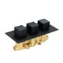 Black Concealed Shower Mixer with Triple Control & Square Ceiling Mounted Head – Zana