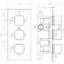 Black Concealed Shower Mixer with Triple Control & Square Ceiling Mounted Head – Zana