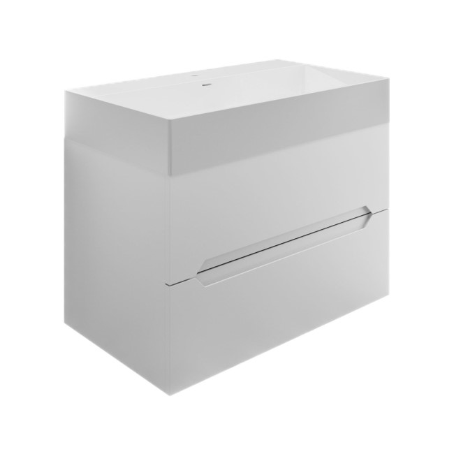 800mm Matt White Wall Hung Basin Vanity Unit - Morella