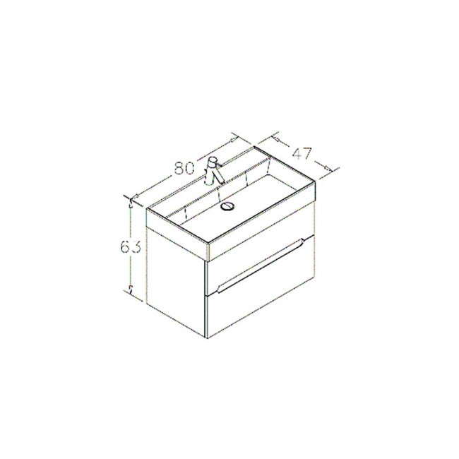 800mm Matt White Wall Hung Basin Vanity Unit - Morella