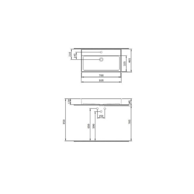 800mm Matt White Wall Hung Basin Vanity Unit - Morella