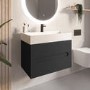 Grade A2 - 800mm Anthracite Wall Hung Vanity Unit with Basin - Morella