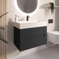 Grade A2 - 800mm Anthracite Wall Hung Vanity Unit with Basin - Morella