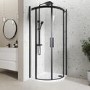 Grade A1 - Black 800mm Frameless Quadrant Shower Enclosure - Aquila 