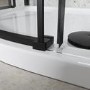 Grade A1 - Black 800mm Frameless Quadrant Shower Enclosure - Aquila 