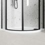 Grade A1 - Black 800mm Frameless Quadrant Shower Enclosure - Aquila 