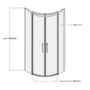 Grade A1 - Black 800mm Frameless Quadrant Shower Enclosure - Aquila 