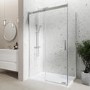 Chrome 8mm Glass Frameless Rectangular Sliding Shower Enclosure with Shower Tray 1000x800mm - Aquila