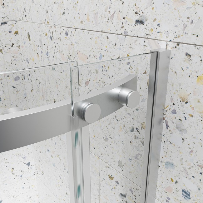 Chrome 8mm Glass Frameless Rectangular  Sliding Shower Enclosure 1200x800mm - Aquila