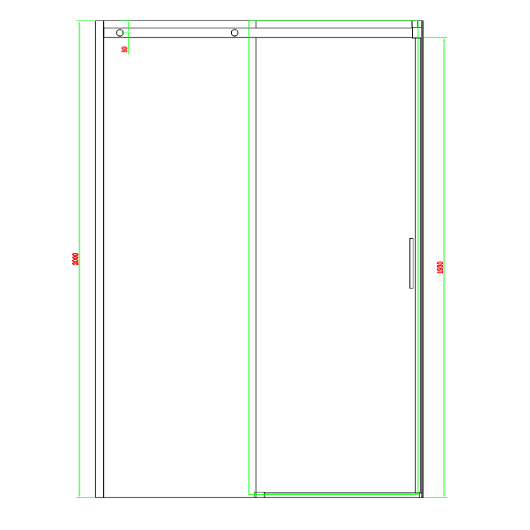 Black 8mm Glass Frameless Rectangular Sliding Shower Enclosure with Shower Tray 1000x700mm - Aquila