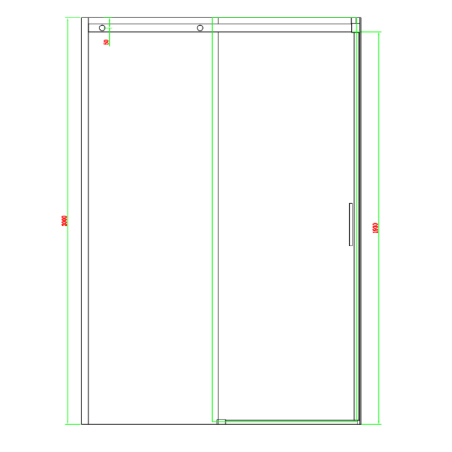 Black 8mm Glass Frameless Rectangular Sliding Shower Enclosure 1000x800mm - Aquila