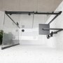 Black 8mm Glass Frameless Rectangular Sliding Shower Enclosure 1200x900mm - Aquila