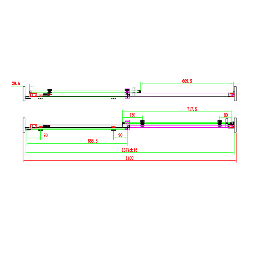 Black 8mm Glass Frameless Rectangular Sliding Shower Enclosure with Shower Tray 1400x800mm - Aquila