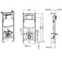 Grade A1 - Concealled Cistern Wall Hung Toilet Frame with White Glass Dual Sensor Flush Plate - Purficare