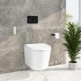 Grade A1 - Concealled Cistern with 1168mm Wall Hung Toilet Frame and Black Glass Dual Sensor Flush Plate  - Purficare