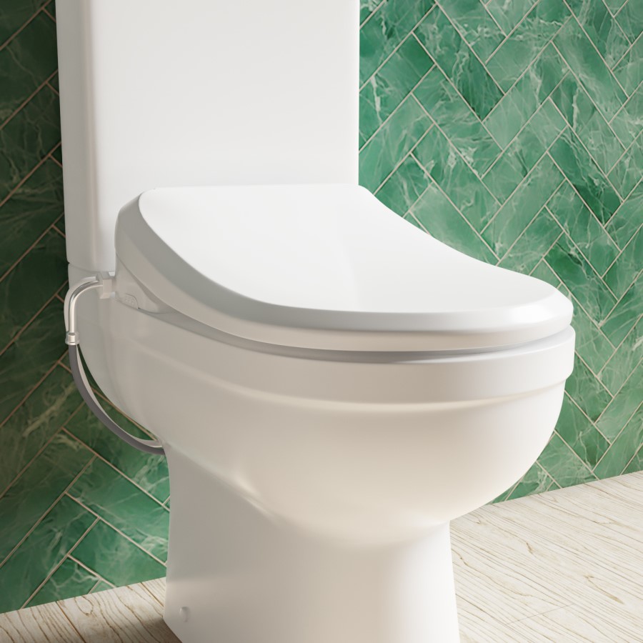 Close Coupled Toilet with Smart Bidet Toilet Seat