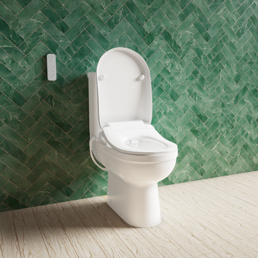 Close Coupled Toilet with Smart Bidet Toilet Seat