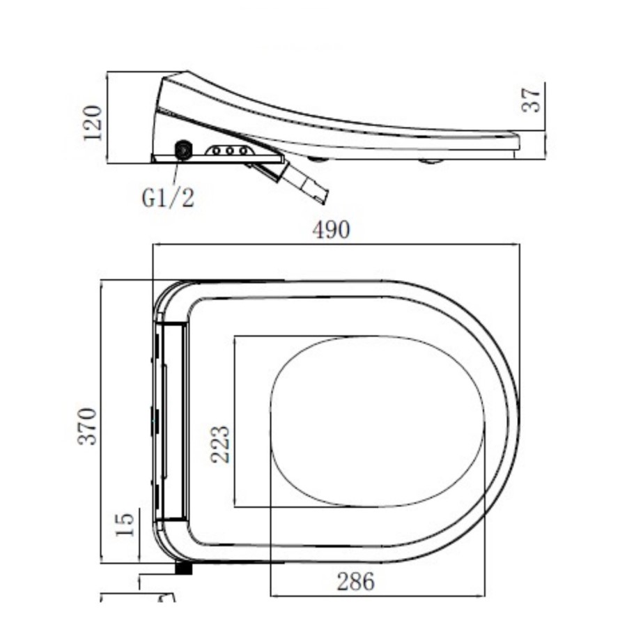 Close Coupled Toilet with Smart Bidet Toilet Seat