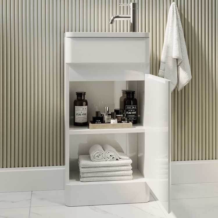 410mm White Cloakroom Vanity Unit with Basin - Pendle