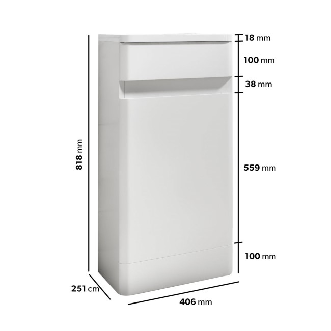 Grade A1 - 410mm White Cloakroom Vanity Unit with Basin - Pendle