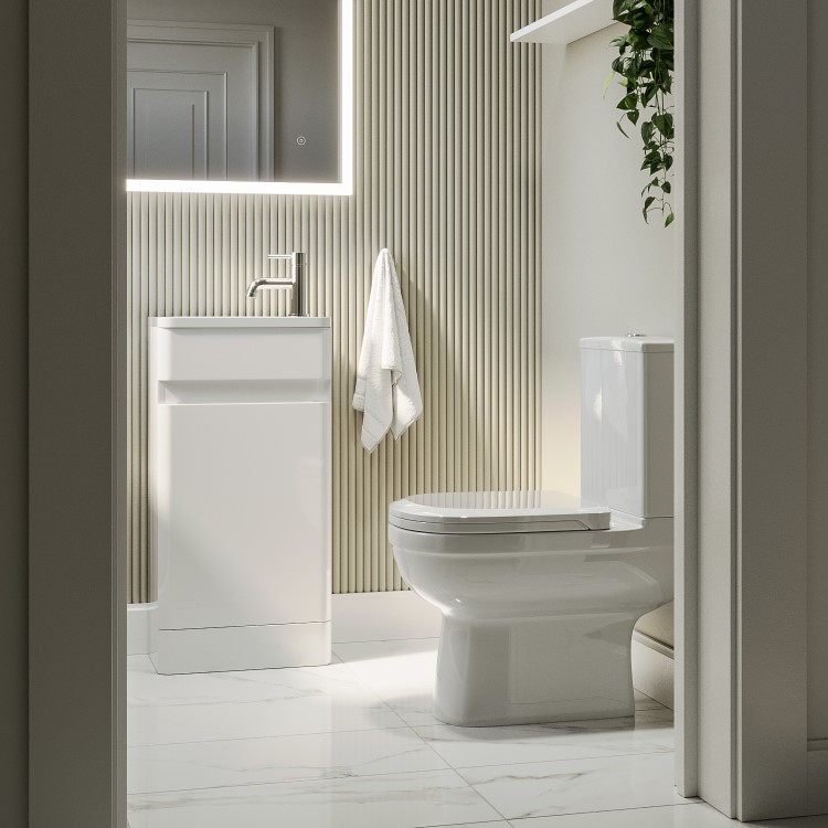 410mm White Cloakroom Vanity Unit with Basin - Pendle