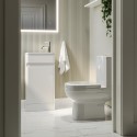 BUN/BeBa_27407/89124 Close Coupled Toilet and White Gloss Basin Vanity Unit Cloakroom Suite - Pendle