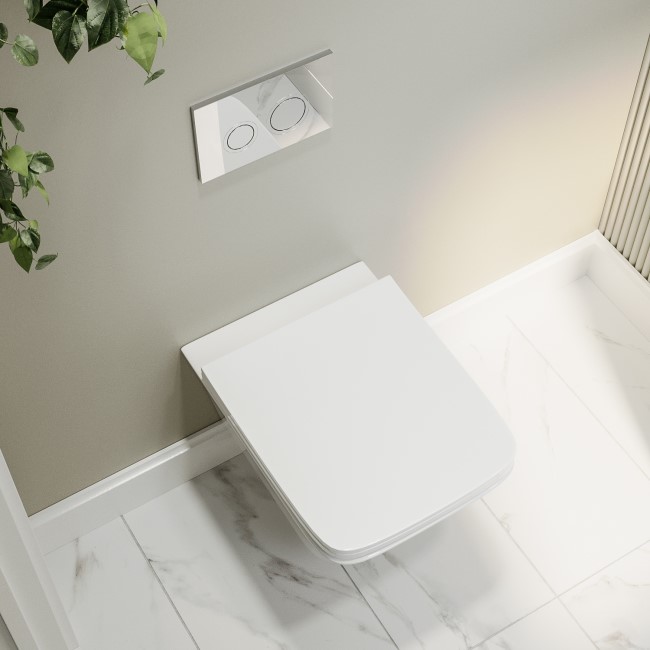 Wall Hung Toilet and White Gloss Basin Vanity Unit Cloakroom Suite - Pendle