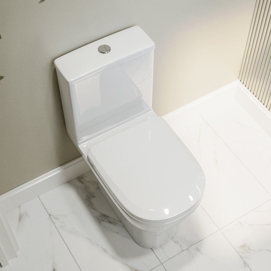 Close Coupled Toilet and Grey Gloss Basin Vanity Unit Cloakroom Suite - Pendle