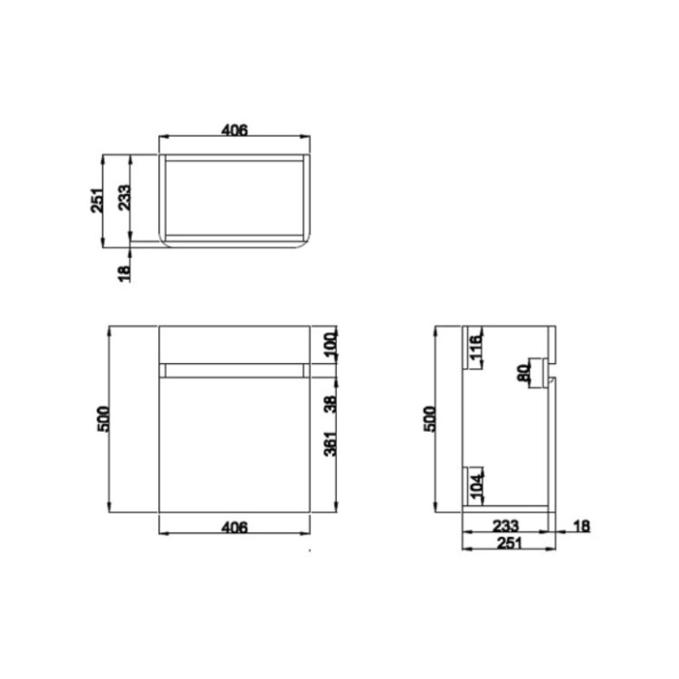 410mm White Wall Hung Cloakroom Vanity Unit with Basin - Pendle