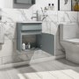 Grade A1 - 10mm Light Grey Wall Hung Cloakroom Vanity Unit with Basin - Pendle