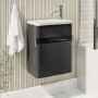 410mm Dark Grey Wall Hung Cloakroom Vanity Unit with Basin - Pendle