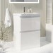 600mm White Freestanding Vanity Unit with Basin - Pendle