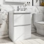 Grade A1 - 600mm White Freestanding Vanity Unit with Basin - Pendle