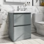 Grade A1 - 600mm Light Grey Freestanding Vanity Unit with Basin - Pendle