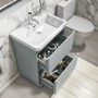 Grade A1 - 600mm Light Grey Freestanding Vanity Unit with Basin - Pendle