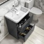 Grade A1 - 600mm Dark Grey Freestanding Vanity Unit with Basin - Pendle