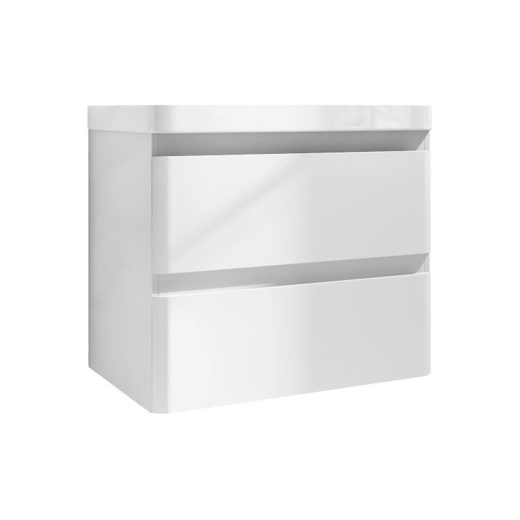 600mm White Wall Hung Vanity Unit with Basin - Pendle