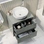 600mm Light Grey Wall Hung Countertop Vanity Unit with Basin - Pendle