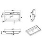 1300mm White Toilet and Sink Unit with Square Toilet - Pendle