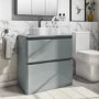 ONLY OPENED - 800mm Light Grey Freestanding Countertop Vanity Unit with Basin - Pendle