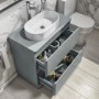 ONLY OPENED - 800mm Light Grey Freestanding Countertop Vanity Unit with Basin - Pendle