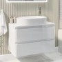 Grade A1 - 800mm White Wall Hung Countertop Vanity Unit with Basin - Pendle
