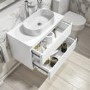 Grade A1 - 800mm White Wall Hung Countertop Vanity Unit with Basin - Pendle 