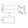 Grade A1 - 800mm White Wall Hung Countertop Vanity Unit with Basin - Pendle 