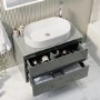 800mm Light Grey Countertop Wall Hung Vanity Unit with Basin - Pendle
